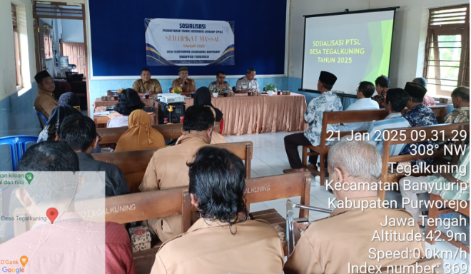 Hadiri Sosialisasi PTSL di Tegalkuning, Plt.Kasi Pembangunan sarankan agar warga manfaatkan program PTSL